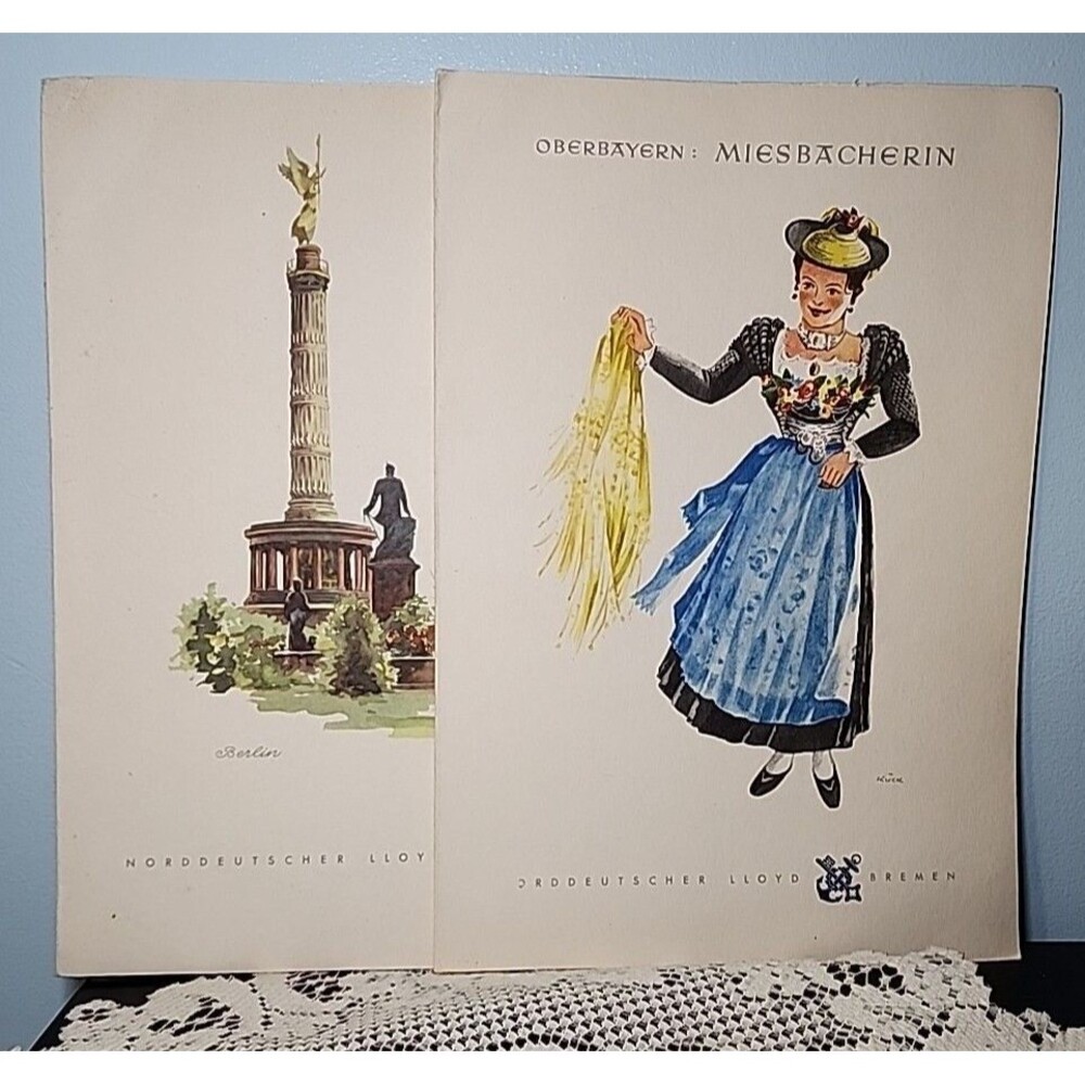 1959 Dinner & Lunch Menus Norddeutscher Lloyd Bremen